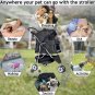 Pet Stroller 35 LB Animal Puppy Dog Kitten Cat Holder 3 Wheels Outdoors Travel Folding Carrier