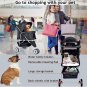 Pet Stroller 35 LB Animal Puppy Dog Kitten Cat Holder 3 Wheels Outdoors Travel Folding Carrier