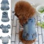 Blue Jean Denim Pet Jacket XS-2XL Cute Puppy Dog Cat Coat Clothes Costume Apparel