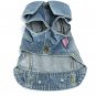 Blue Jean Denim Pet Jacket XS-2XL Cute Puppy Dog Cat Coat Clothes Costume Apparel