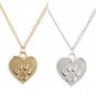 Paw Print Claw Heart Pendant Necklace Charm Cat Lover Pet Kitten Cat Animal Footprint Jewelry