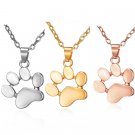 Paw Print Charm Pendant Necklace Pet Animal Dog Pawprint Plated Pendant Chain Fashion Jewelry