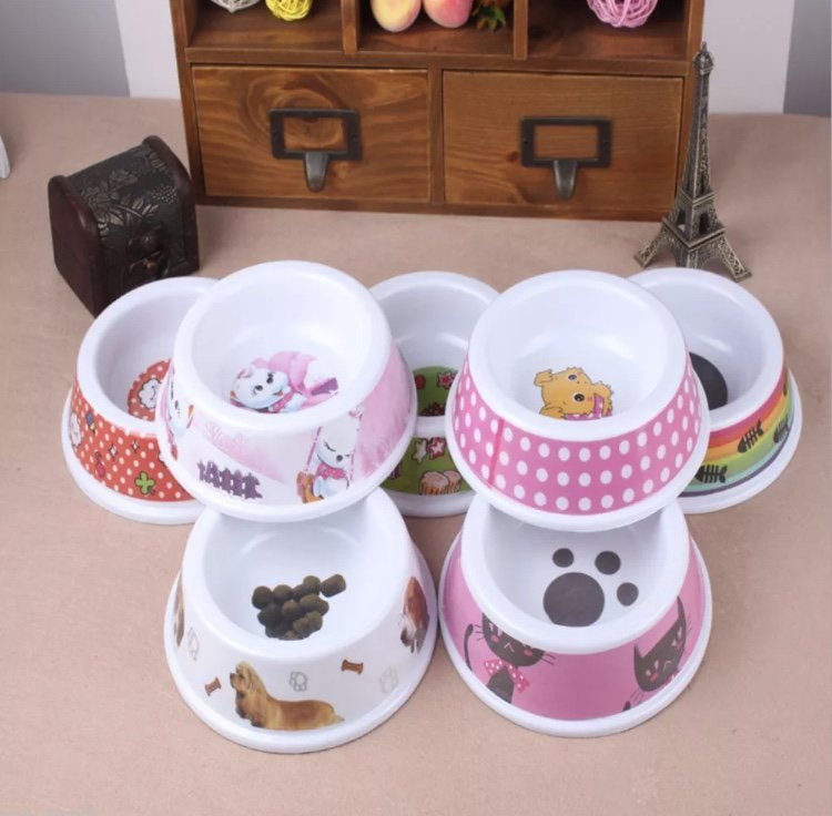 Small Pattern Print Pet Dog Bowl Melamine Puppy Kitten Pets Water Food Bowls Pet Supplies