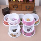 Small Pattern Print Pet Dog Bowl Melamine Puppy Kitten Pets Water Food Bowls Pet Supplies