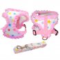 Pink Lace Harness Leash Pet Set S-L Polka Dot Star Print Puppy Dog Vest Clothes Walk