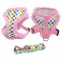 Pink Lace Harness Leash Pet Set S-L Polka Dot Star Print Puppy Dog Vest Clothes Walk
