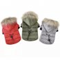 Furry Hood Padded Pet Jacket XS-XL Hoodie Puppy Dog Kitten Cat Warm Coat Jacket Winter Clothes