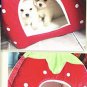 Strawberry Pet Bed House Kennel S-XL Puppy Dog Cat Sleeping Napping Warm Cushion Basket Nest Home