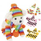 3pc Pet Warm Winter Knitted Outfit XS-L Hat Scarf Socks Set puppy Dog Cat Accessories