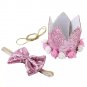 3D Pet Birthday Crown Bow Tie Set Rose Flower Hat Headwear Dog Cat Special Event Party Accessories