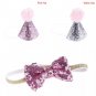 3D Pet Birthday Hat Bow Tie Set Fur Ball Hat Headwear Dog Cat Special Event Party Accessories