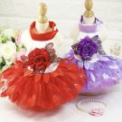 Flower Leaves Tutu Pet Dress XS-XL Puppy Dog Shiny Princess Wedding Costume Cat Pretty Fancy Clothes