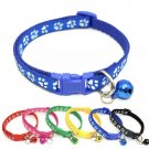 Paw Print Pet Collar Bell Charm Puppy Dog Cat Safety Buckle Neck Strap  Printed Collars