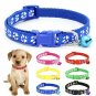 Paw Print Pet Collar Bell Charm Puppy Dog Cat Safety Buckle Neck Strap  Printed Collars