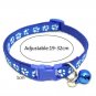 Paw Print Pet Collar Bell Charm Puppy Dog Cat Safety Buckle Neck Strap  Printed Collars