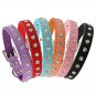 Bling Rhinestone Suede Leather Pet Collars XXS-S Crystal Adjustable Puppy Dog Kitten Cat Supplies