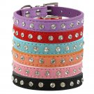 Bling Rhinestone Suede Leather Pet Collars XXS-S Crystal Adjustable Puppy Dog Kitten Cat Supplies
