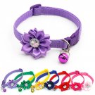 Bow Rhinestone Bell Adjustable Pet Collar Small Puppy Dog Kitten Cat Supplies Accessories Collars