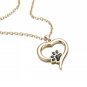 Paw Print Hollow Heart Pendant Necklace Charm Pet Animal Puppy Dog Chain Fashion Accessory Jewelry