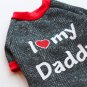 I Love Daddy Mommy Pet XS-L Sweatshirt Puppy Dog Cat Shirt Top Letter Pullover Winter Warm Clothes