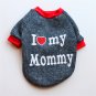 I Love Daddy Mommy Pet XS-L Sweatshirt Puppy Dog Cat Shirt Top Letter Pullover Winter Warm Clothes