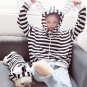 Matching Bunny Ears Pet Parent Hoodies S-4XL Puppy Dog Costume Striped Sweatshirt Clothes