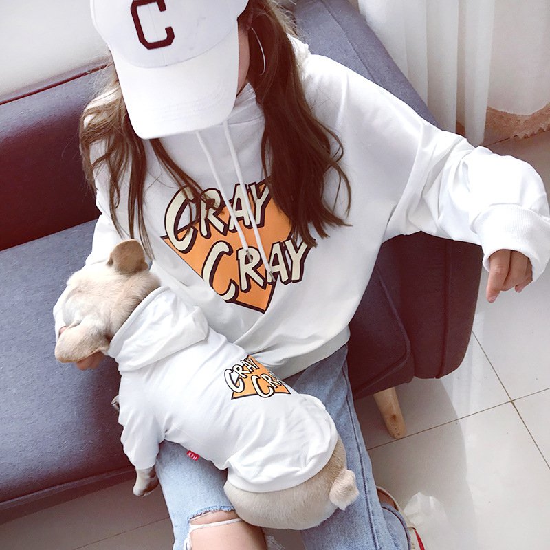 Cray-Cray Pet Parent Hoodies Matching XS-4XL Puppy Dog Clothes Sweatshirt French Bulldog Fashion