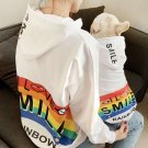 I Love Smile Rainbow Matching Hoodies Leisure Design Pet Parent Dog Family Clothes Sweatshirt
