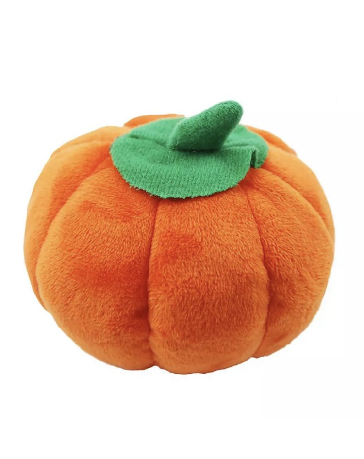 Plush Squeaky Pumpkin Pet Chew Toy Squeaker Sound Fruit Ball Puppy Dog Fetch Fall Interactive Toys
