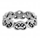 Paw Print Connected Heart Hollow Ring Pet Puppy Dog Cat Animal Love Rings Gift Accessory Jewelry