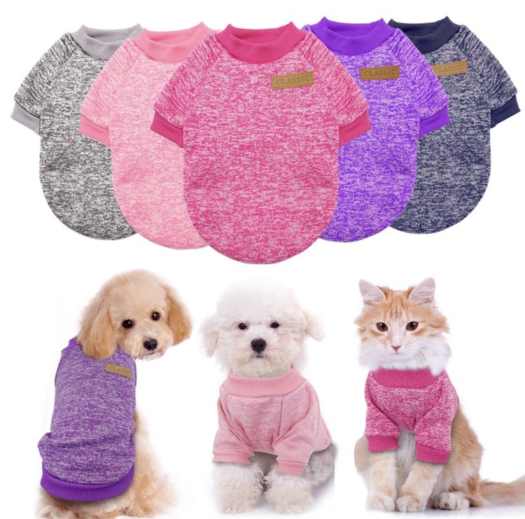 Classic Pet Pullover Sweatshirt XS-2XL Puppy Dog Winter Jacket Clothes Cat Knitted Coat Apparel