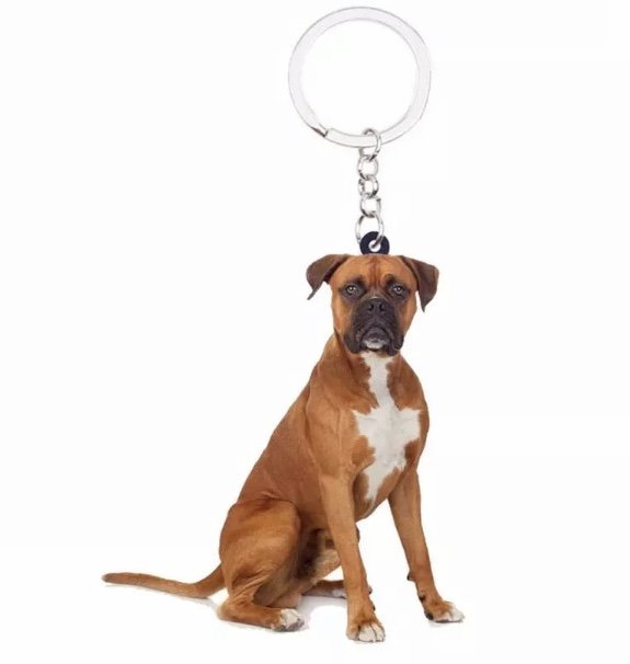Boxer Acrylic Keychain Pendant Collectible Car Bag Keyring Animal Pet Puppy Dog Accessory American