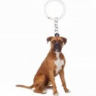 Boxer Acrylic Keychain Pendant Collectible Car Bag Keyring Animal Pet Puppy Dog Accessory American