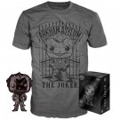 The Joker (Arkham Asylum) (Black Chrome) and Akham Asylum Joker Tee Funko Pop