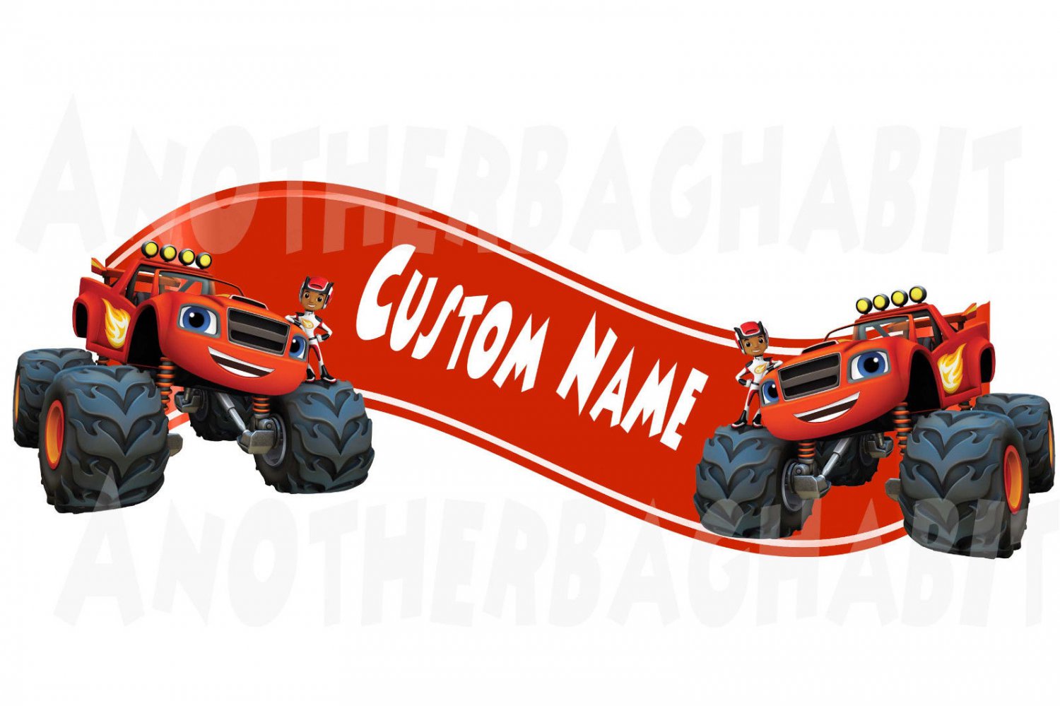 Blaze and the Monster Machine Room Decor -  Wall Decal Removable CUSTOM NAME