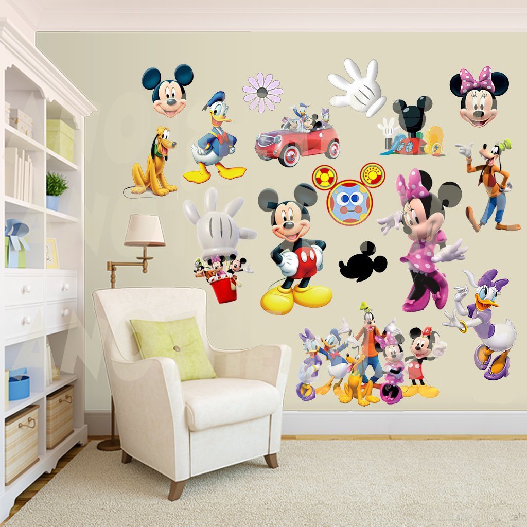 Mickey Mouse and Minnie Mouse Clubhouse Wall Decal (Inspired)