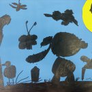 The animals in the forest at night drawing by hands