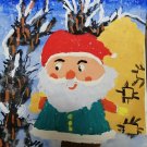 Gouache santa claus drawing by hands