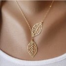 Gold Leafs Necklace Charm Fashion Women Leaf Pendant Charm Plated Party Chain Necklace