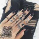 10pcs Crystal Stone Finger Rings Knuckle Midi Ring Set Boho Festival Style Jewelry