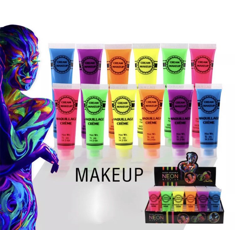 Glow in the Dark Face Body Paint Neon Rave Party Music Festival Accessories Beauty Makeup Colorful