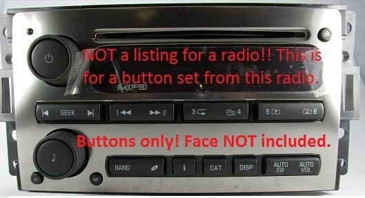 Button knob set for H3 CD MP3 radio.OEM factory original stereo parts. 2006-2010