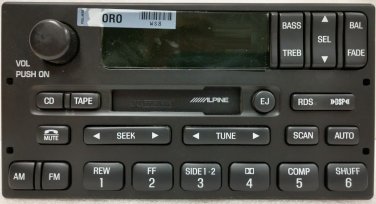 OEM original Alpine stereo.Factory remanufactured Ford cassette radio w RDS CDC 