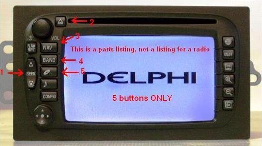 GM Delco 03 04 nav BUTTONS.Five(5) new OEM factory original INR navigation PARTS