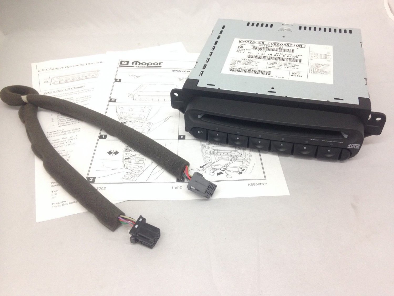 Chrysler Dodge van dash mount CD6 changer kit. Factory original OEM remote CD