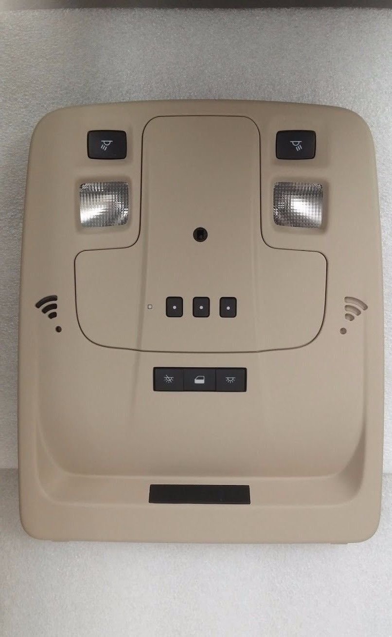 Malibu overhead console + HomeLink Garage Door Opener, Lights & Microphone. Tan