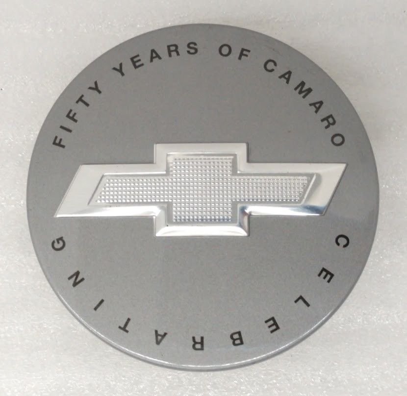 New OEM 50th Anniversary wheel center cap for 2017 Chevrolet Camaro FIFTY trim
