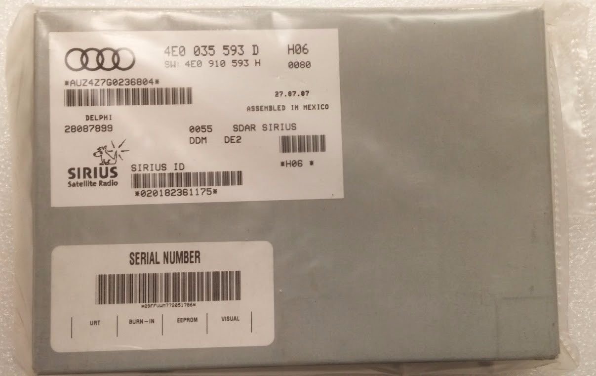 VW Audi Sirius satellite radio tuner receiver 4E0035593D. NOS new!!