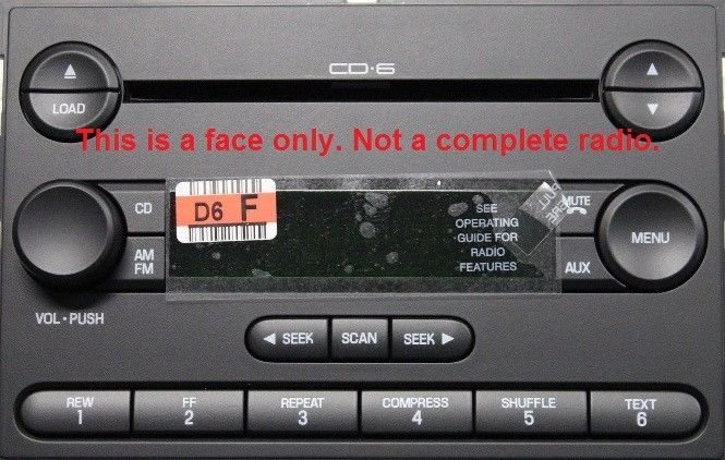 Ford Mercury CD6 radio face. Worn buttons? Solve it with this new CD stereo part