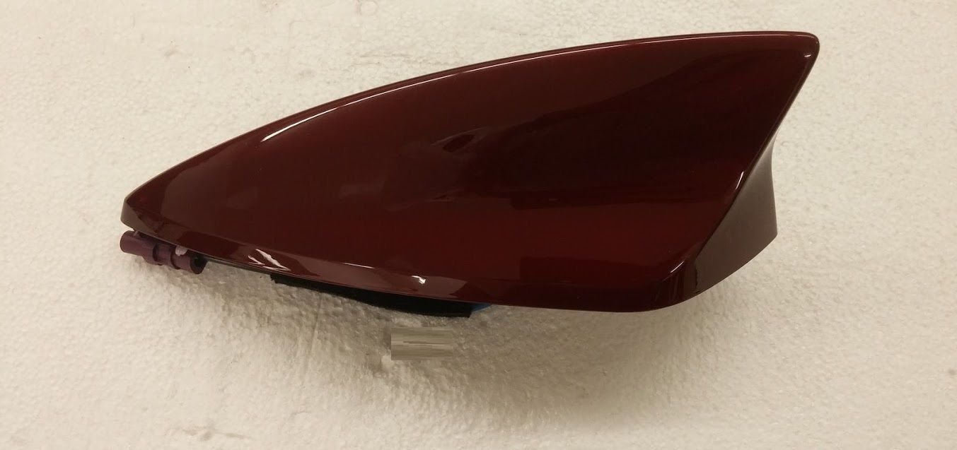 Chevy Malibu OEM shark-fin roof-top antenna painted maroon. NEW factory original